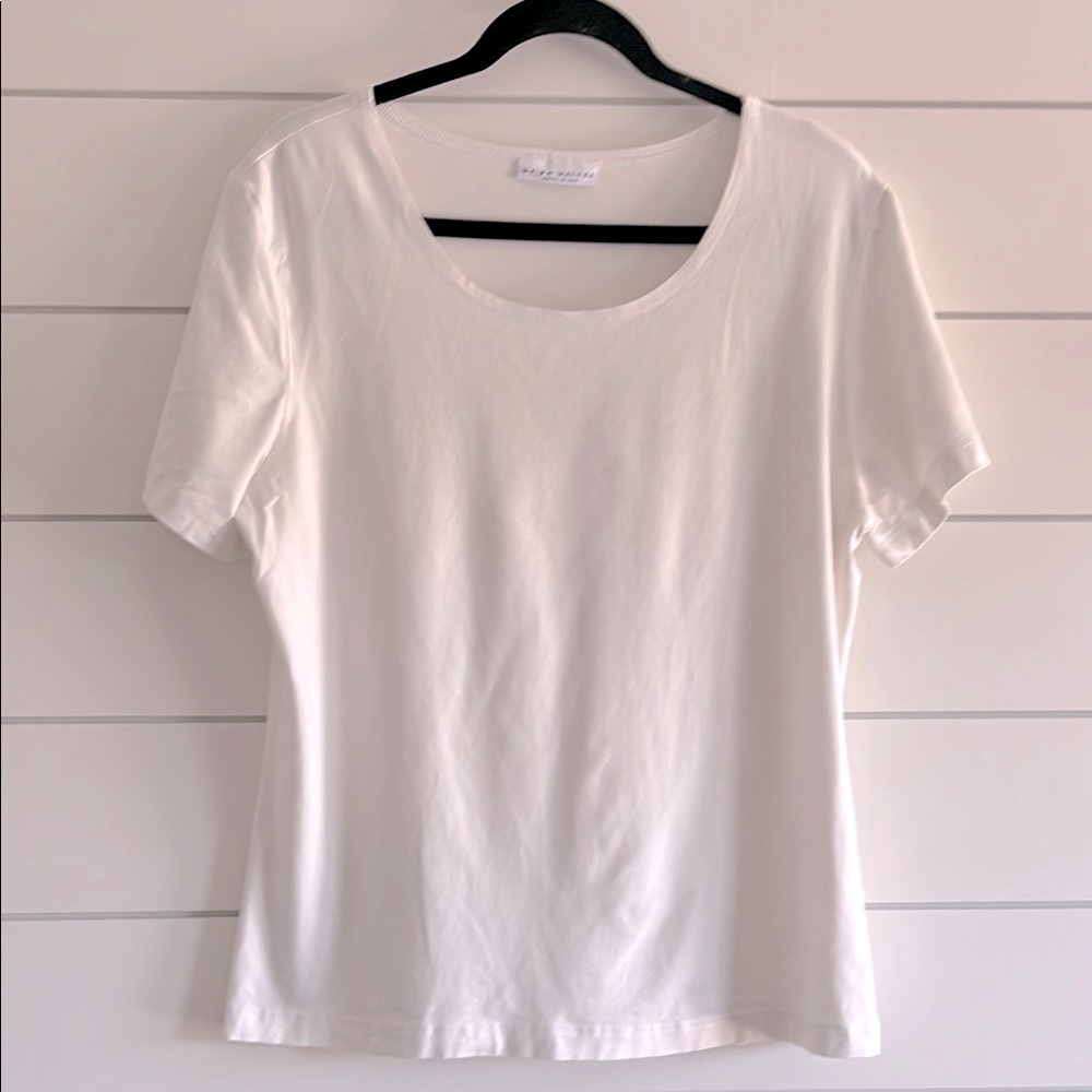 Bryn Walker Cream Fitted Short Sleeve T-Shirt